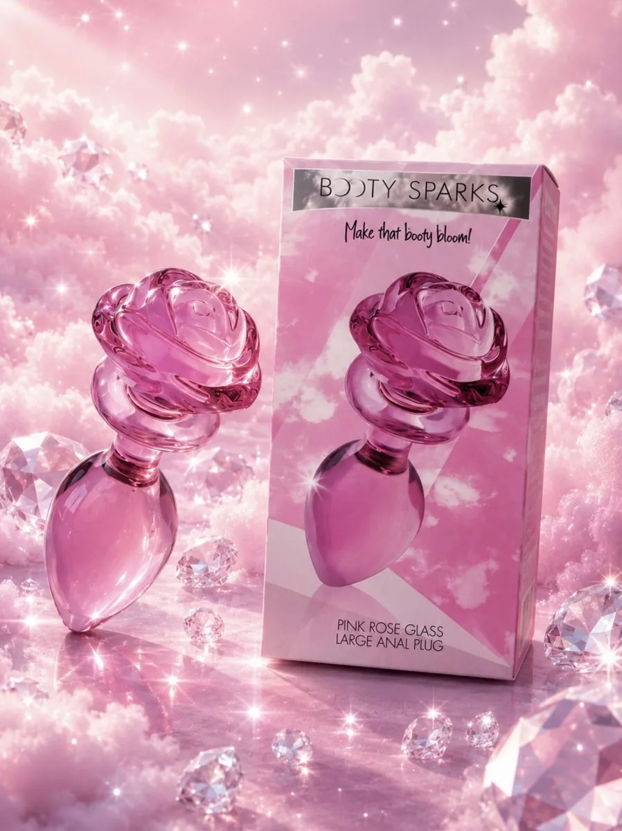 Rose butt plug Glass petit